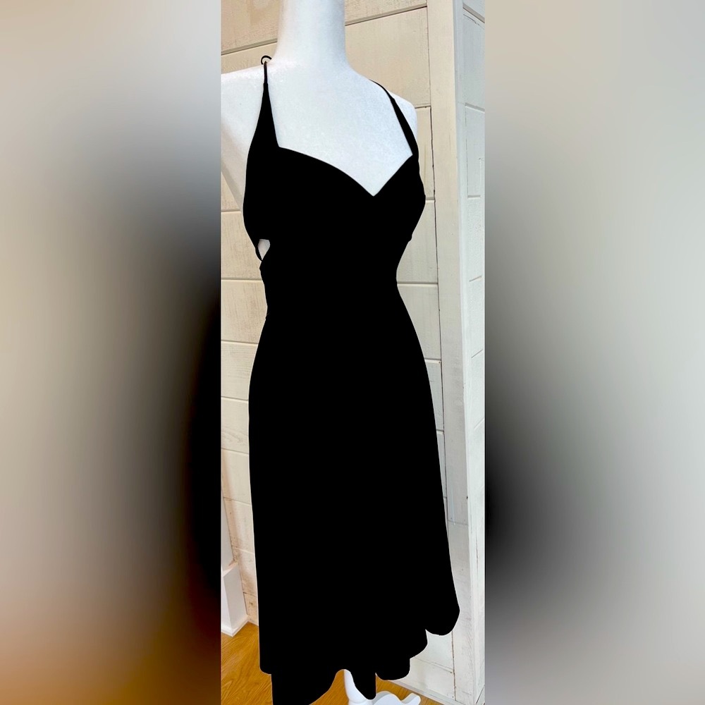 Narcisco Rodriguez Italy Designer Halter Black Dress Size 6